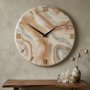 Aurora Quartz Geode Clock