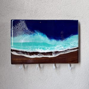 Ocean Wave Resin Key Hanger
